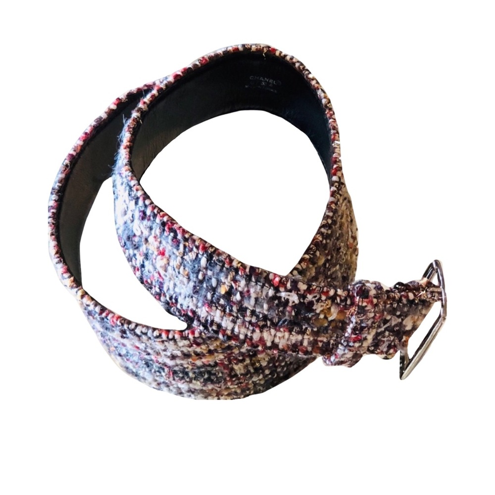 CHANEL Multi-color Wide Width Tweed Belt - Picture 8 of 13